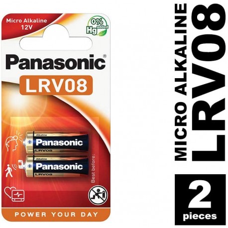 Pila alcalina PANASONIC LRV08 blisters 2 unidades